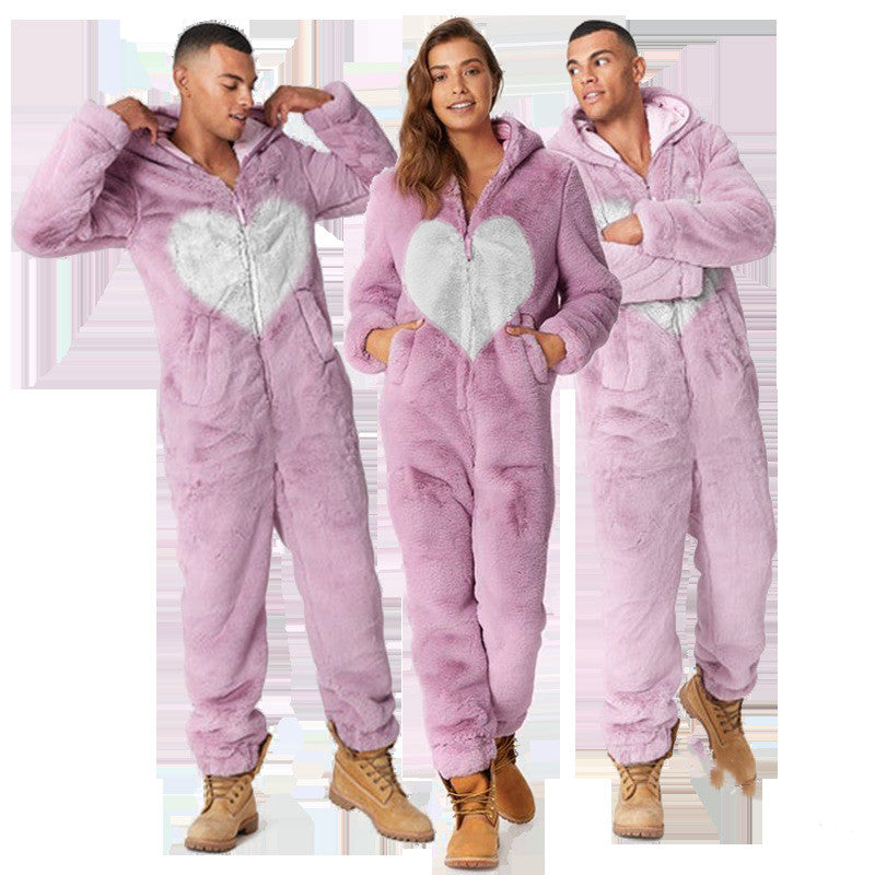Solid Color Love Printed Casual Home Wear