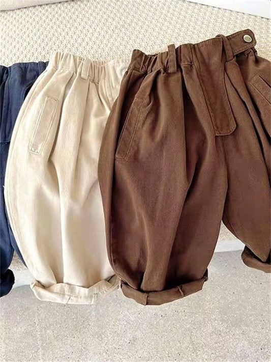 Texture Color Diagonal Pockets Cropped Pants