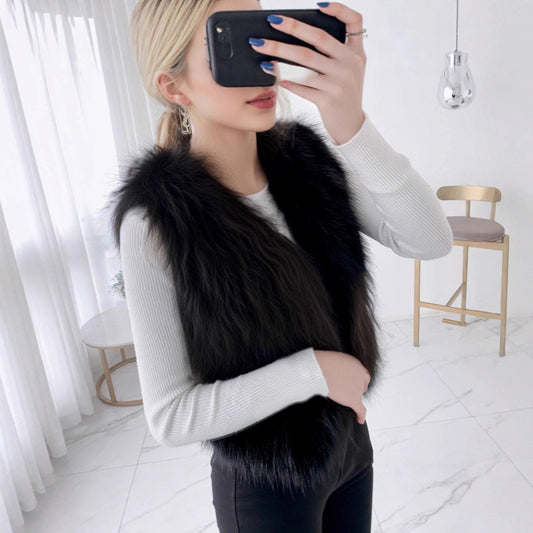 Women's Fashion Short Fluffy Vest Coat
