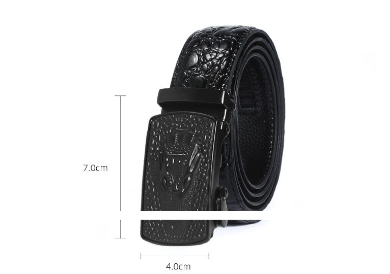 Leather Belt Men's Business Automatic Buckle