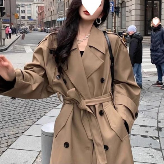 Petite Stylish Casual Outerwear Trench Coat