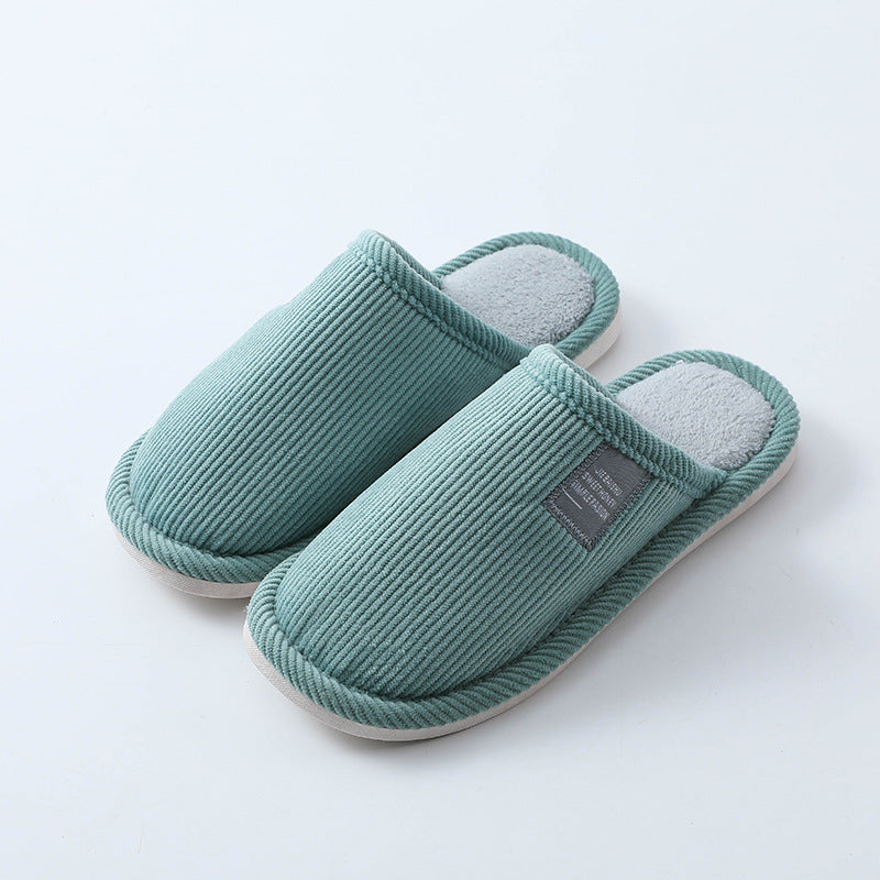 Cotton slippers female warm cute plush couple home