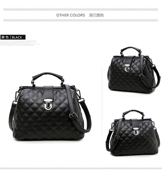 Leather bags new summer Lingge leather retro Doctor Bag Fashion Shoulder Bag hand