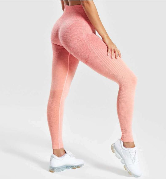 Kaya Seamless Ombre Leggings - Orangerød