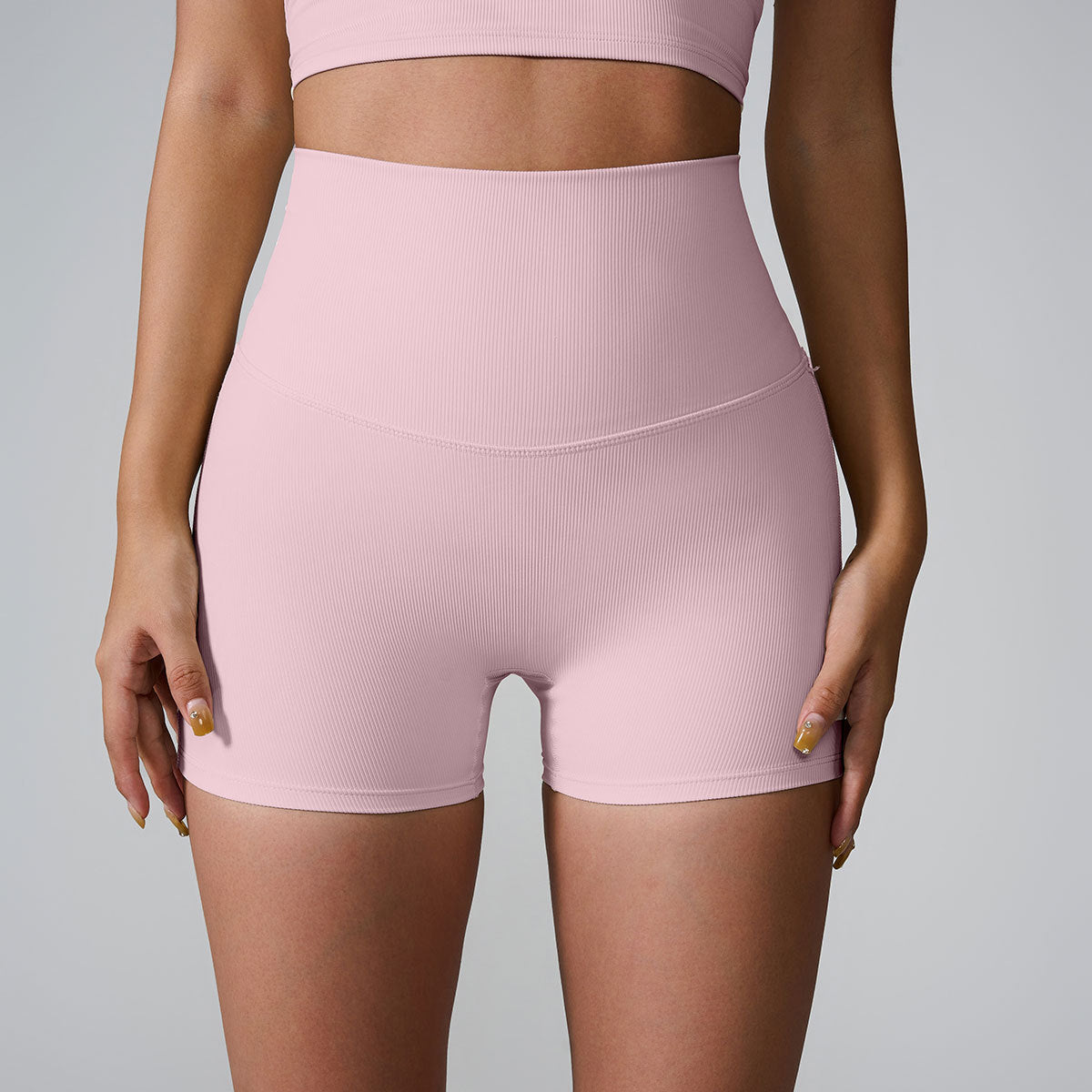 Rygsnor Høj Talje Hofteløft Fitness Yogashorts til Kvinder