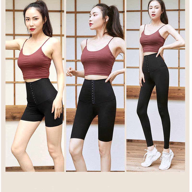 High waist breasted belly yoga pants