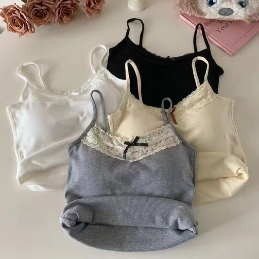 Bow Lace Seamless With Braces And Breast Pad