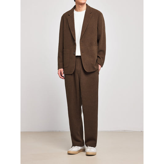 Men's Striped Texture Suit Coat Loose And Simple Jacket