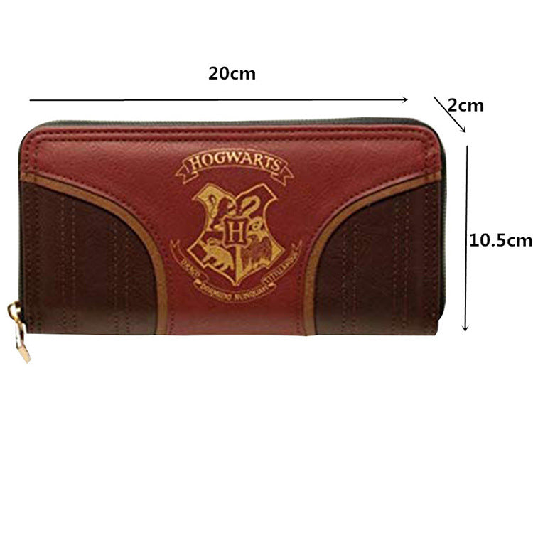 Zipper Wallet Brown Pu Leather Long Wallet