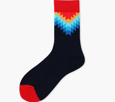 new women socks 1 pair long cotton color geometric autumn socks novelty fashion lady happy socks