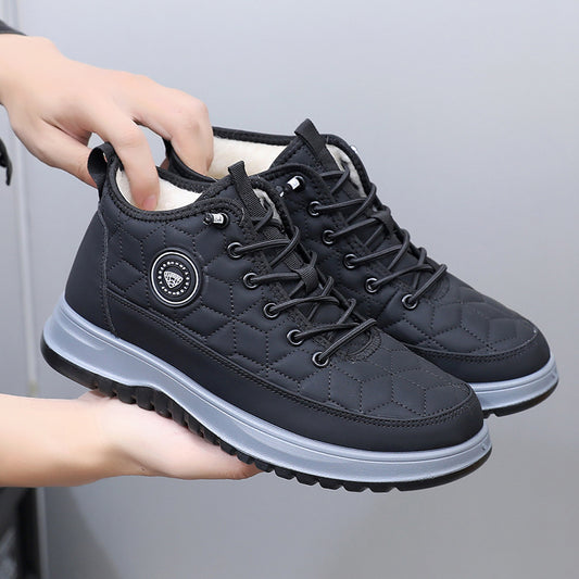 Fleece-lined, Insulated Snow Boots With A Thick Sole And Round Toecasual Athletic Shoes