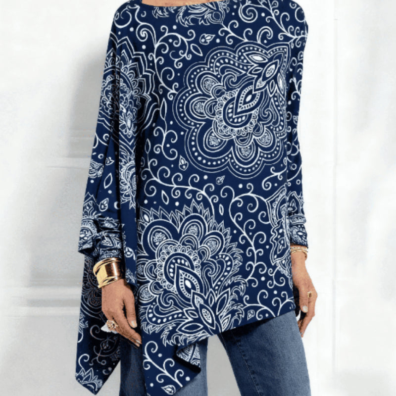 Women's Boho Mandala Print Tunic Top