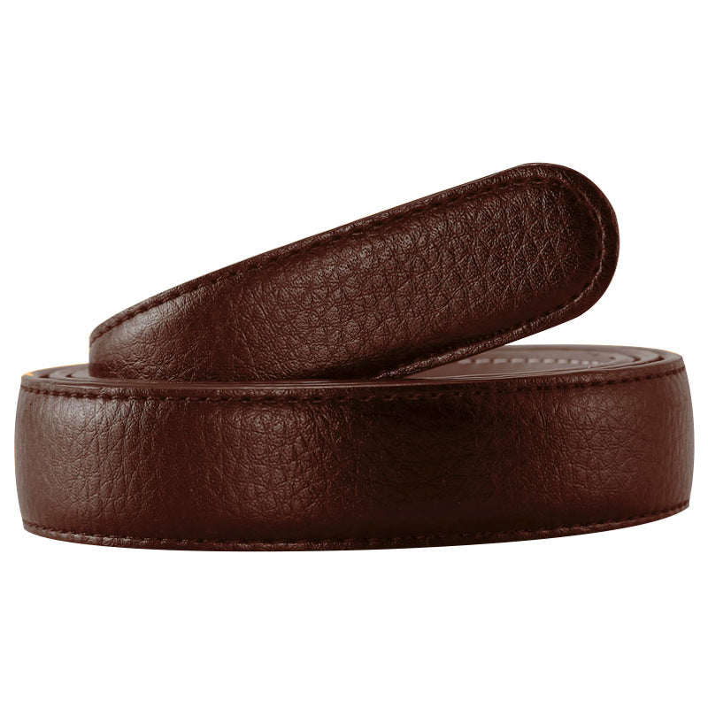 Women's Solid Color Belt Strip Headless Automatic Buckle