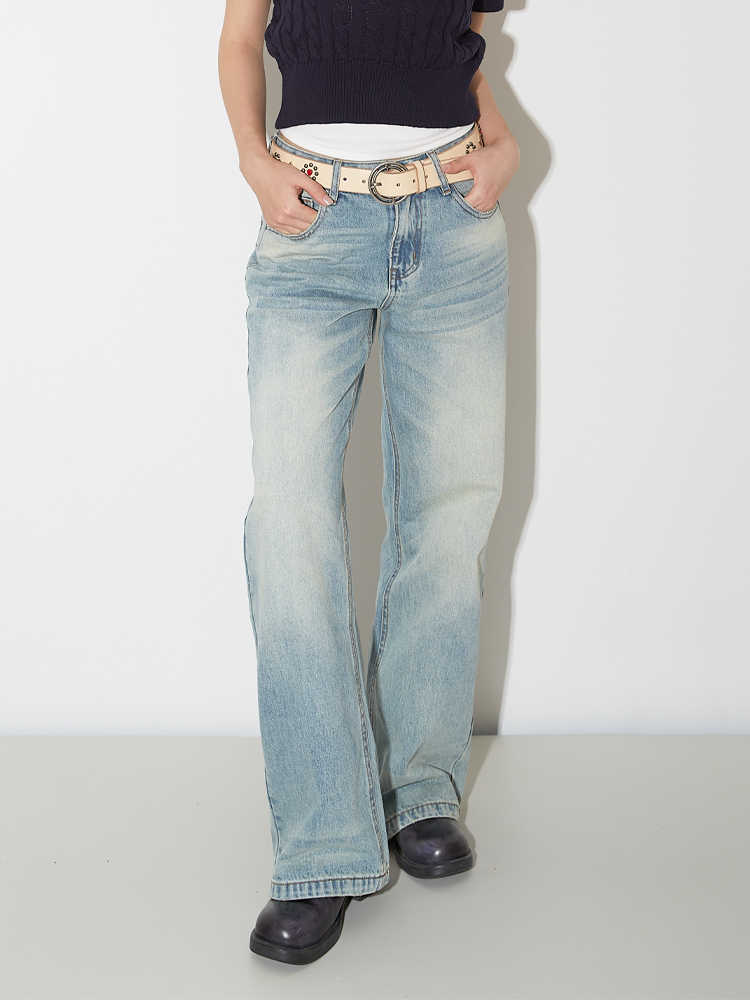 Women's Wide-leg Jeans Fashion High Waist Straight Pants