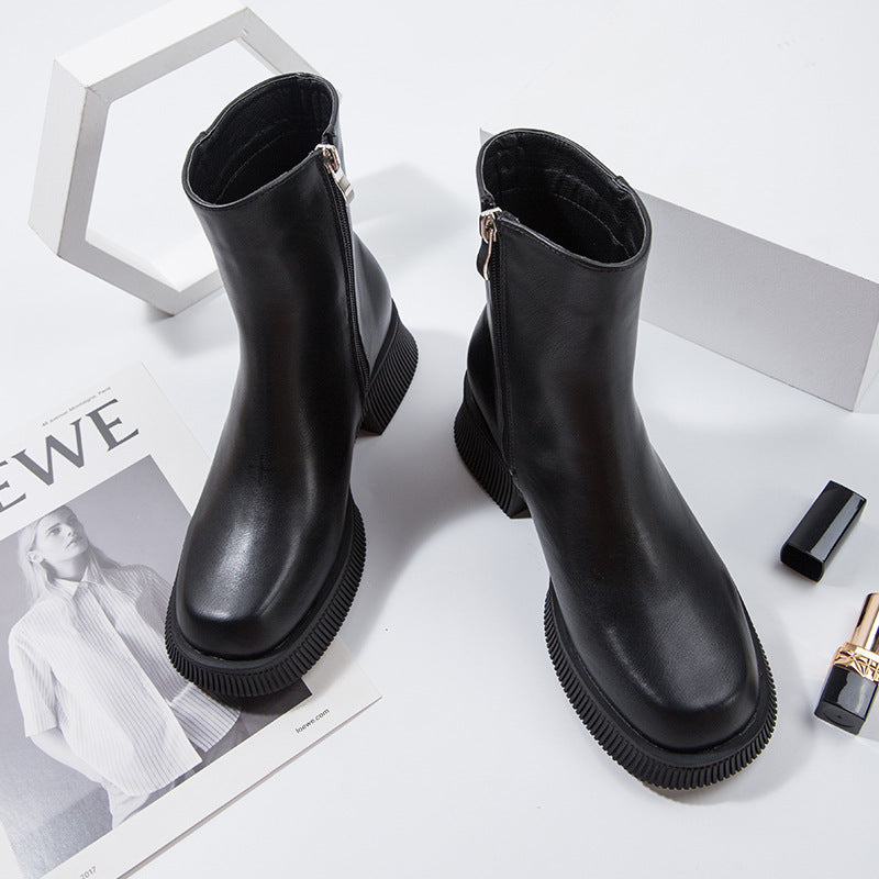 Mid Boots Chimney Ankle British Style