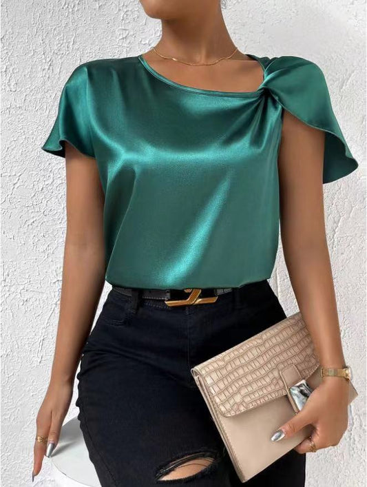 Women's Fashion Solid Color Loose-fitting Versatile Top