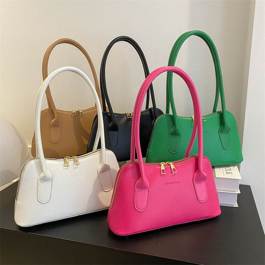 Solid Color Shoulder Underarm Small Square Bag