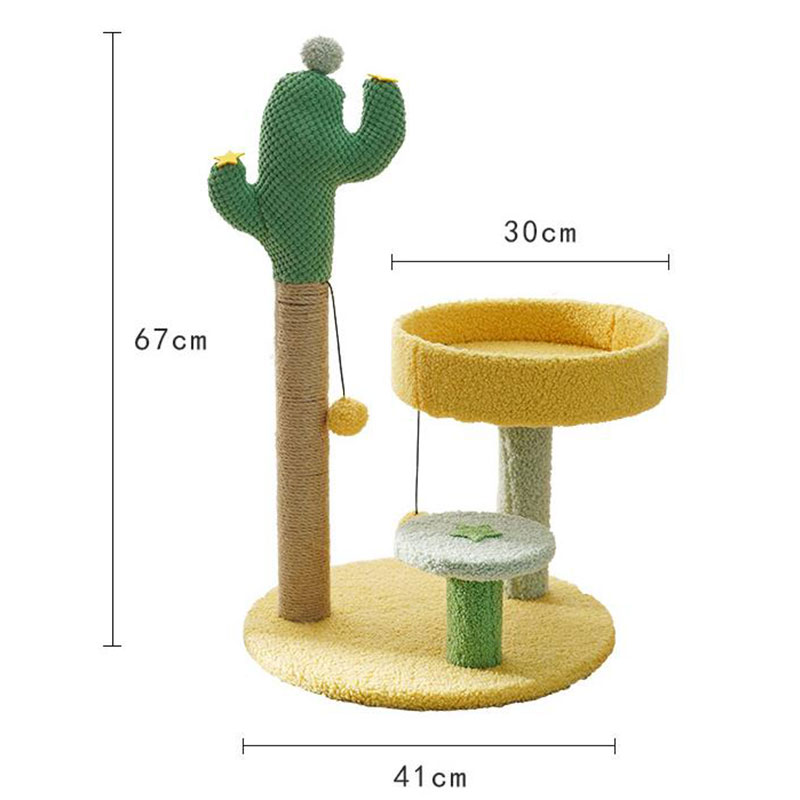 Klatrestativ til katte i kaktus-design med sisal-hampesøjle til kloslibning