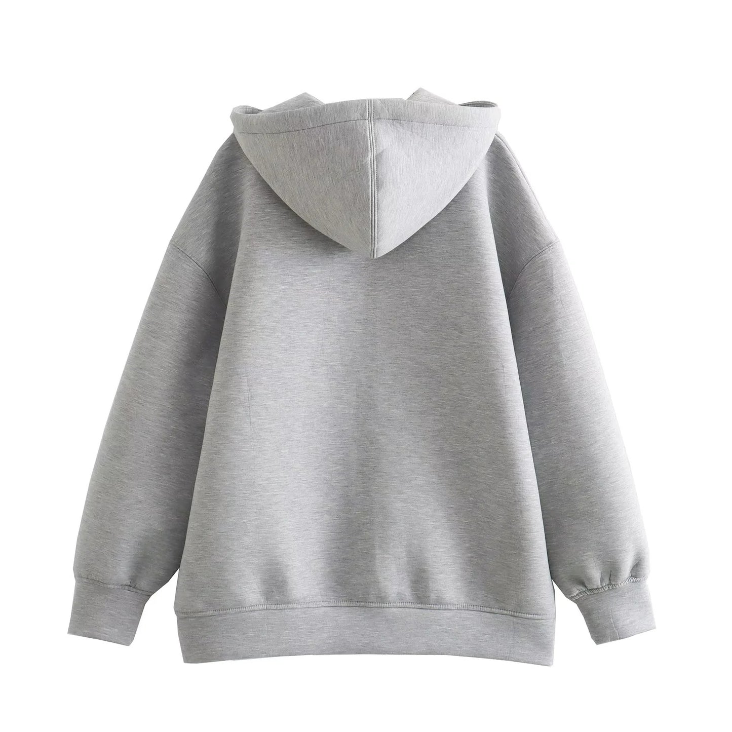 Idle Style Casual Zipper Gray Air Cotton Sweater For Women