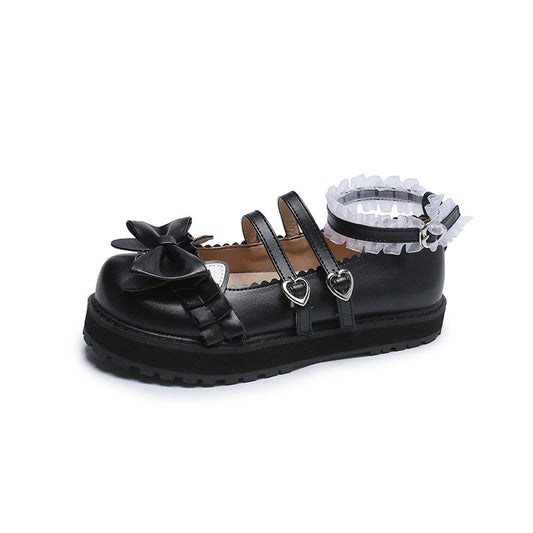 Round Toe Bow Lolita Jk Small Leather Shoes