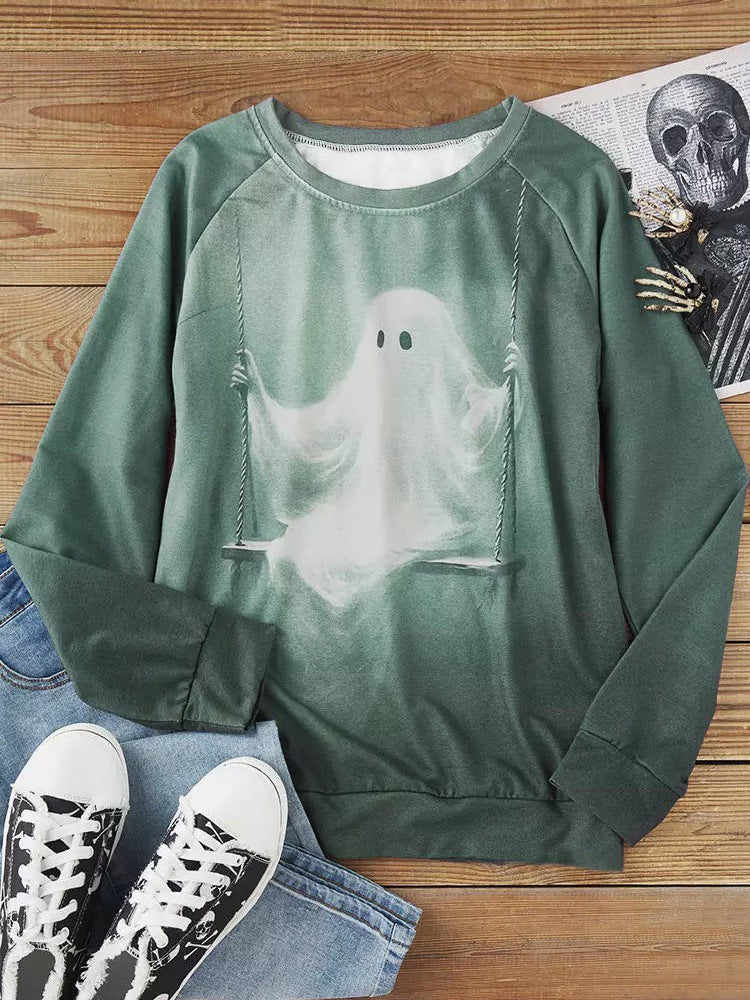 Round Neck Korean Style Large Size Sweater New Letter Loose Comfortable Top