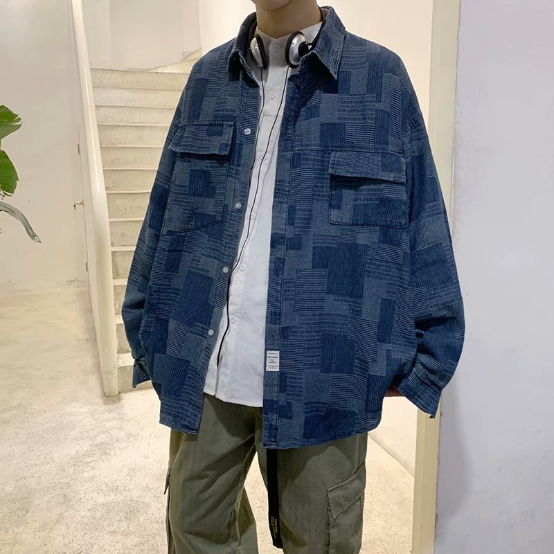 Men's Spring And Autumn Korean Style Trendy Ethnic Style Handsome Casual Shirt