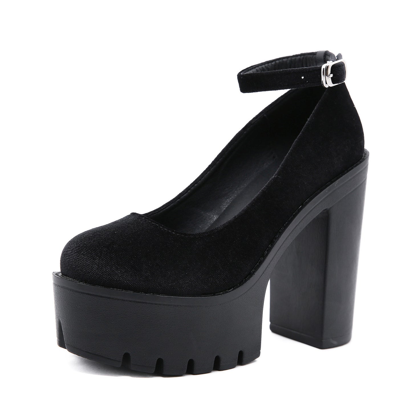Plus Size Suede Women's Shoes Ankle-strap Buckle