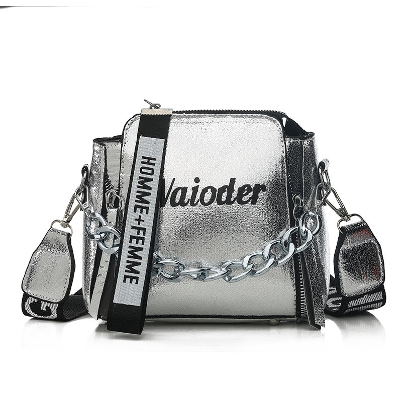 Korean style colorful laser broadband bucket bag