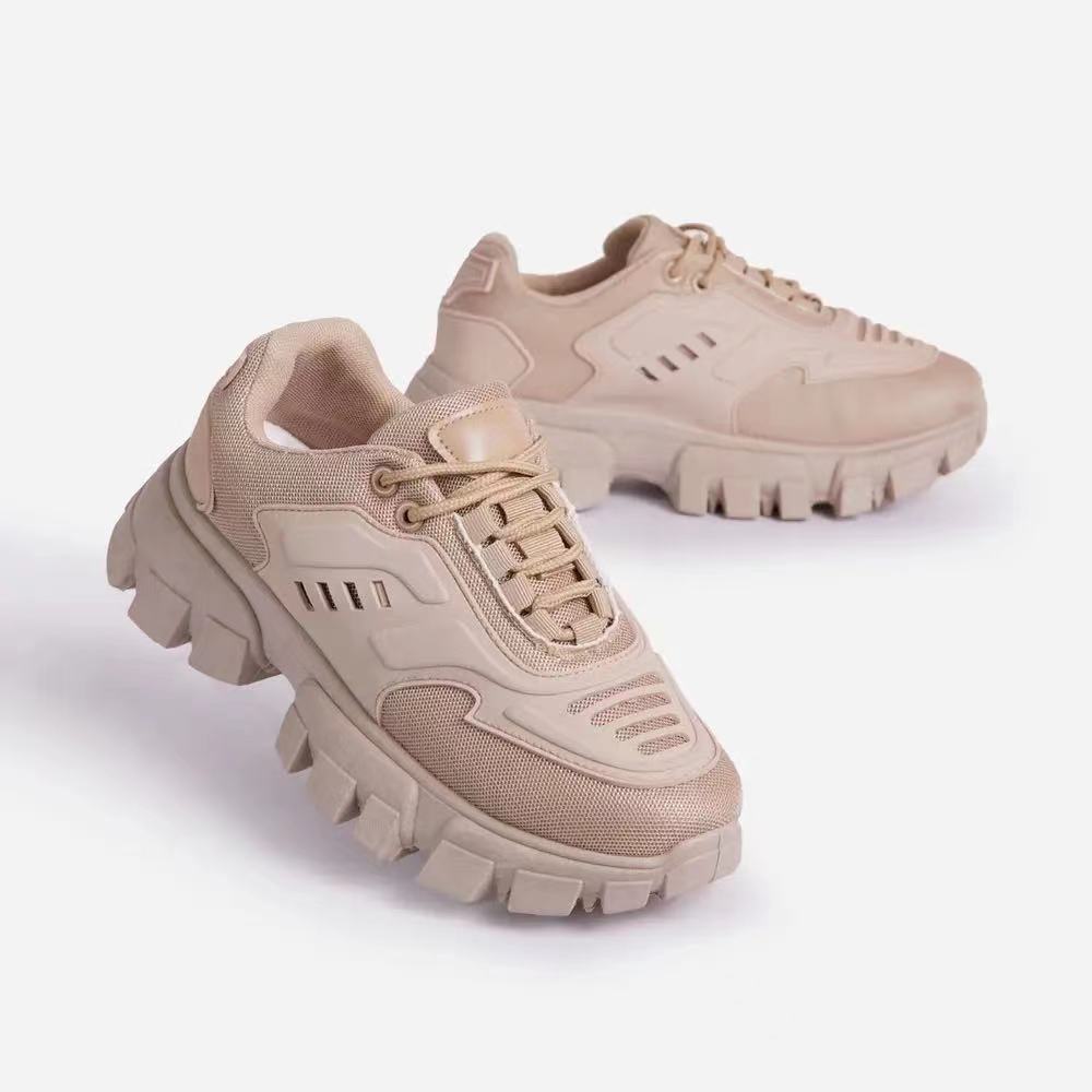 Solid Color Cross-lace Mesh Women's Shoes