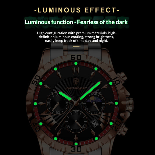 Waterproof Multifunction Sporty Mens Watch