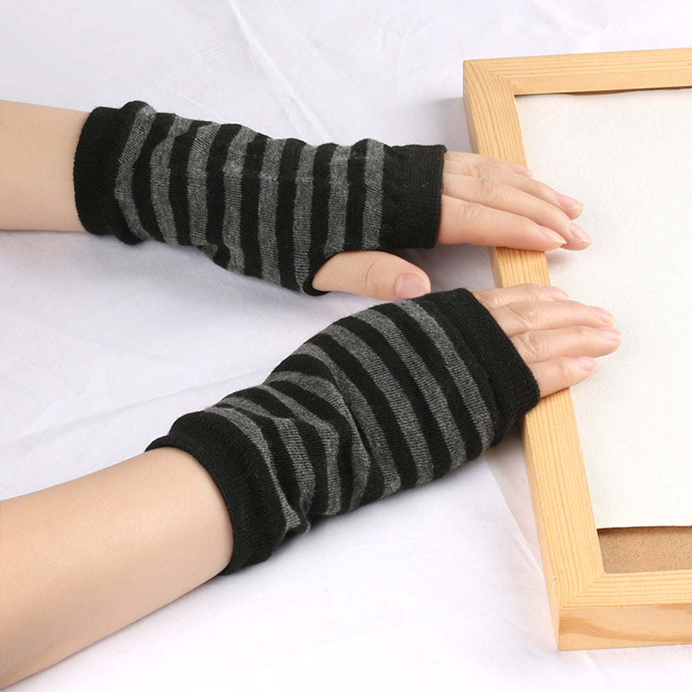 Men's And Women's Autumn And Winter Thin Spring And Summer Cotton Half Finger Sports Fingerless Gloves