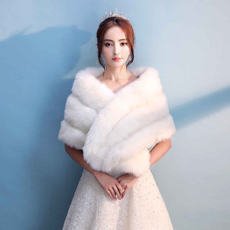 One Word Autumn And Winter Fox Bridal Wedding Fur Wedding Shawl