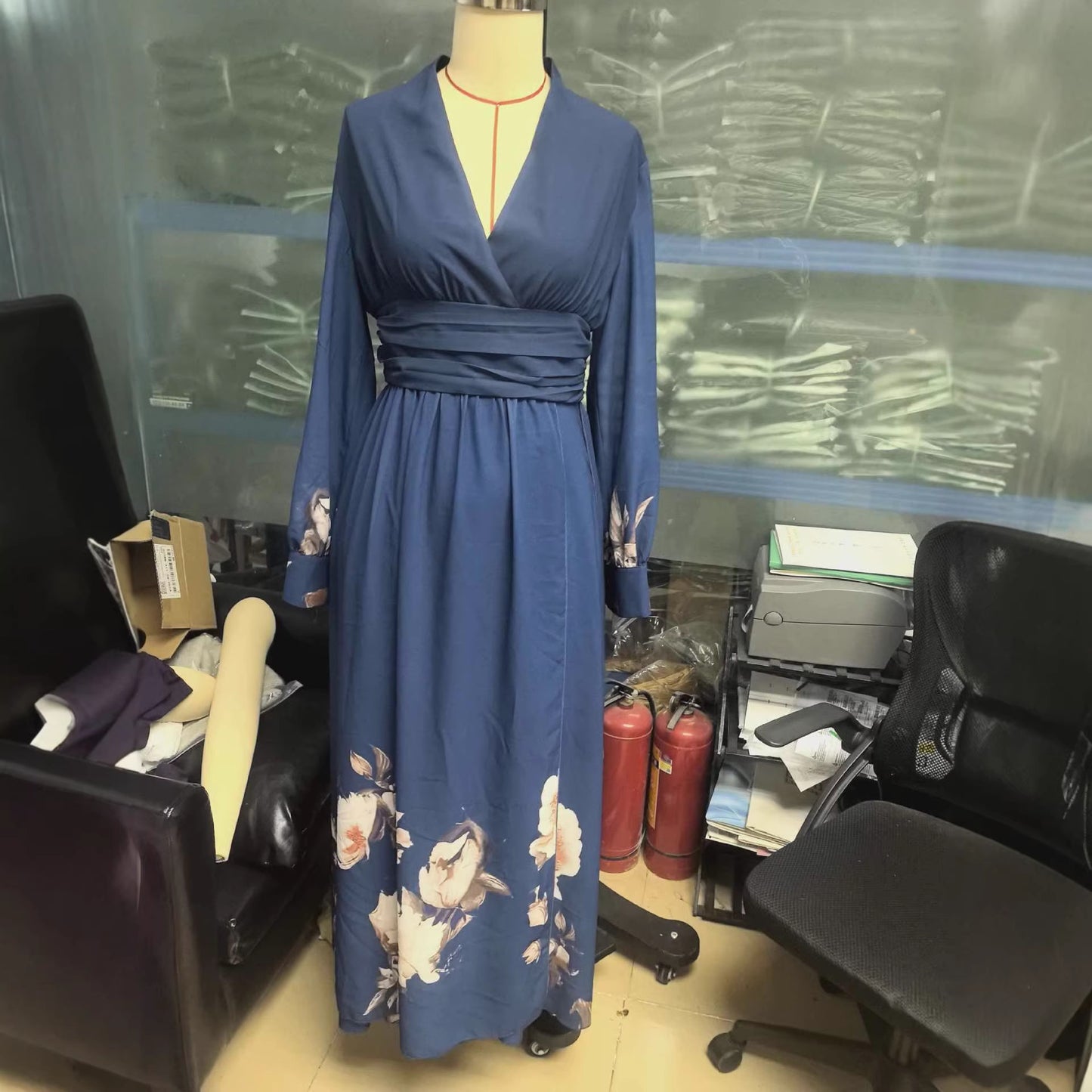 Women's Sapphire Blue Womens Slim-Fit Dress