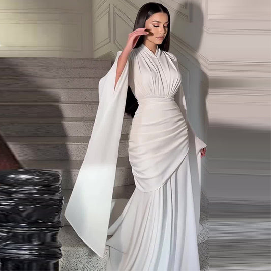 Womens Fashion Asymmetrical Long-Sleeve Bodycon Dress