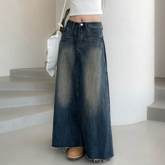 Versatile Retro Mid-length A- Line Skirt
