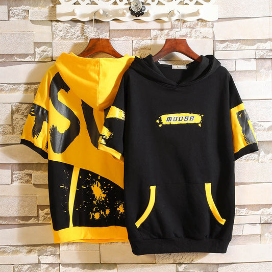 Letter Short Sleeve Hoodie