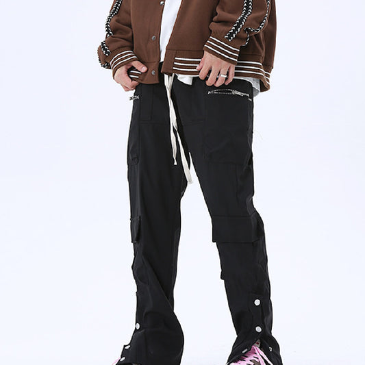Fashion Work Clothes Buttoned Denim Trousers