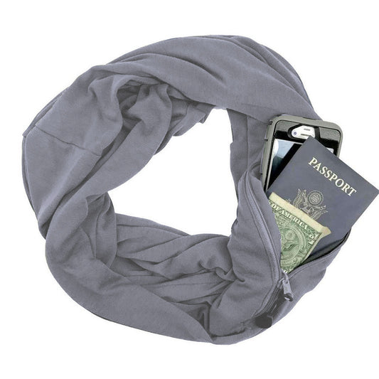 Pure Color Infinity Bib Storage Zipper Pocket Bib