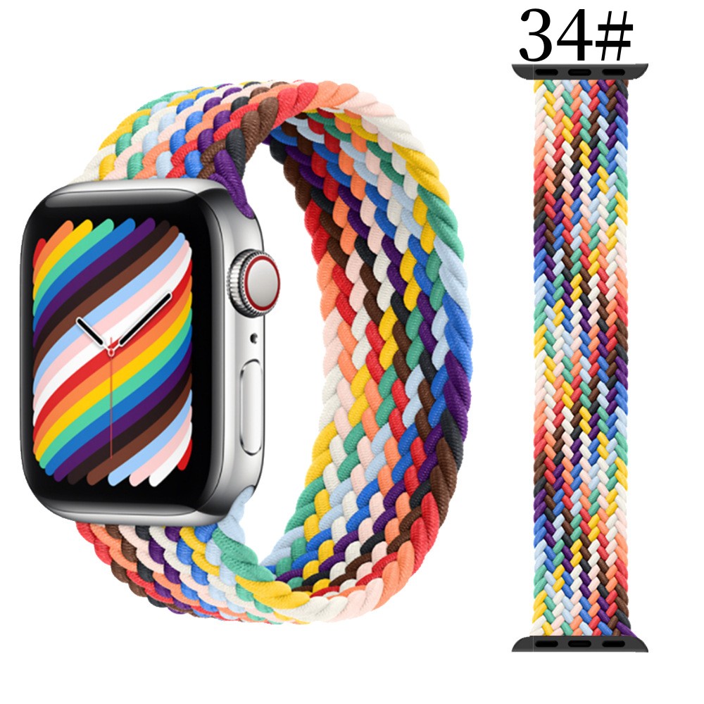 Compatible with Apple, Suitable For Iwatch Strap Simple Nylon Stretch Woven One Apple Watch Apple Nylon Strap