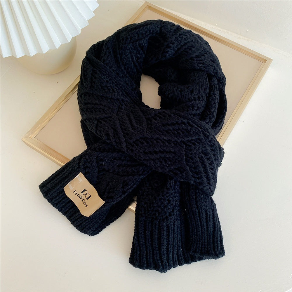 Women's All-match Earth Color Knitted Woolen Scarf