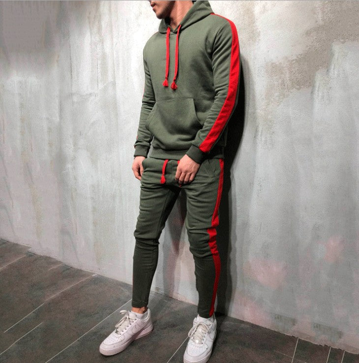 Hooded button cardigan men's sports