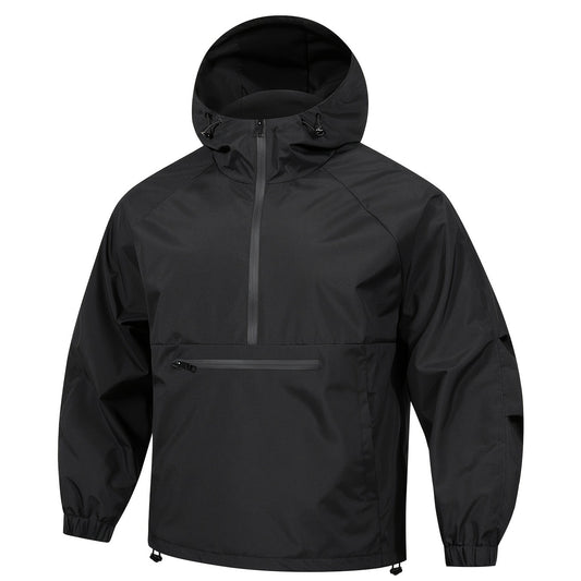 Men's Korean-style Loose Half-zip Hooded Sweater Jacket