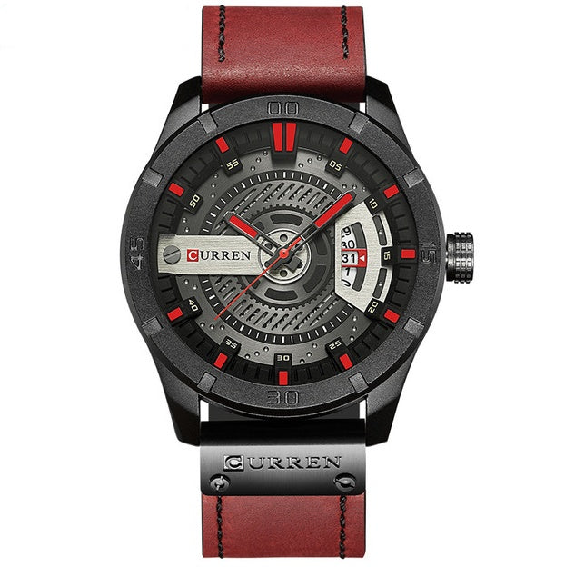 Luksusmærket CURREN Militærsporture til Mænd Herre Quartz Dato Ur Herre Afslappet Læderarmbåndsur Relogio Masculino