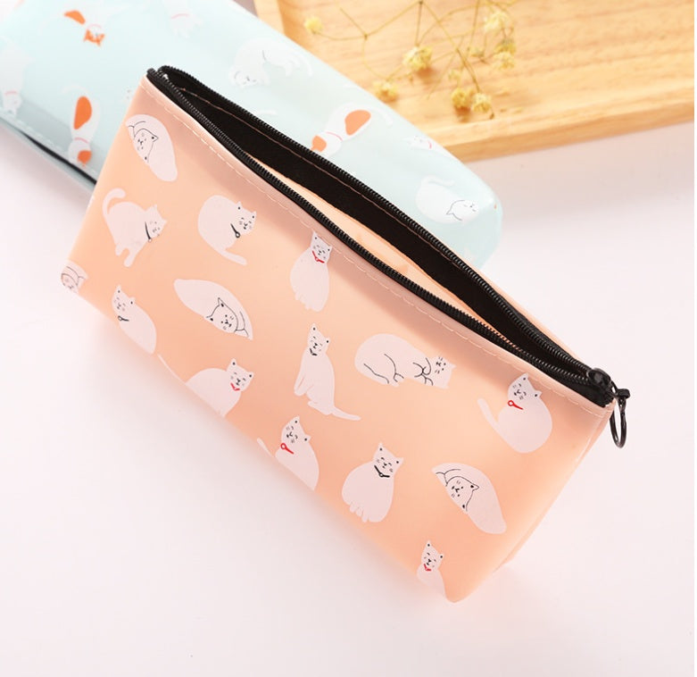 Cat pen bag jelly gel cartoon pencil case pencil case