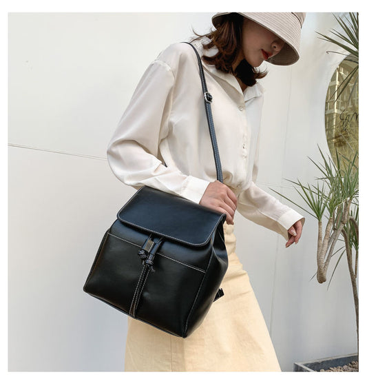 New Backpack Soft Leather Versatile Mini Small