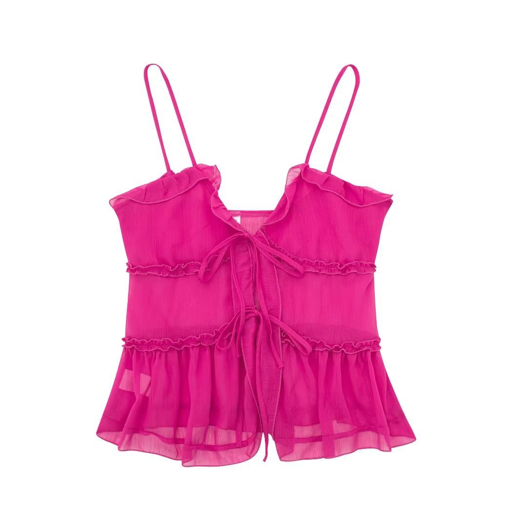 Women's Translucent Laminated Decoration Camisole
