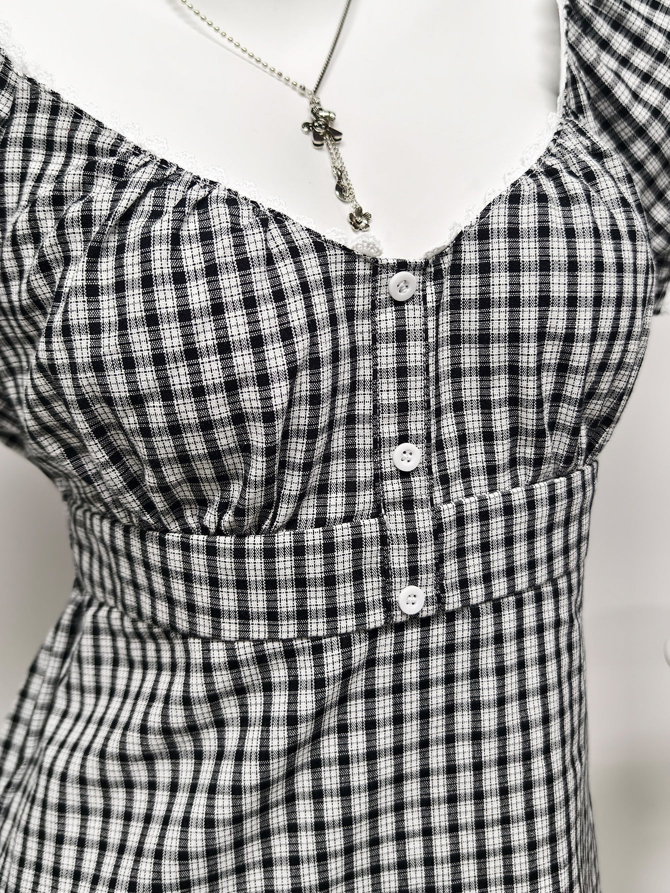 Casual Plaid Womens Summer Short-Sleeve T-Shirt