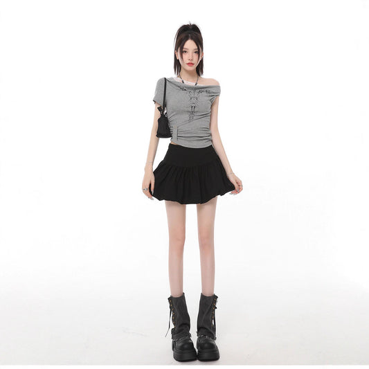 Ballet-style White Bud Skirt For Women Sweet And Chic High-waisted A-line Skirt For Summer French-style Fluffy Bubble Skirt