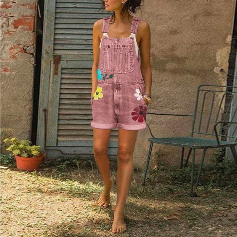 Printede Smækbukser Slim Fit Fashion Printede Shorts til Kvinder