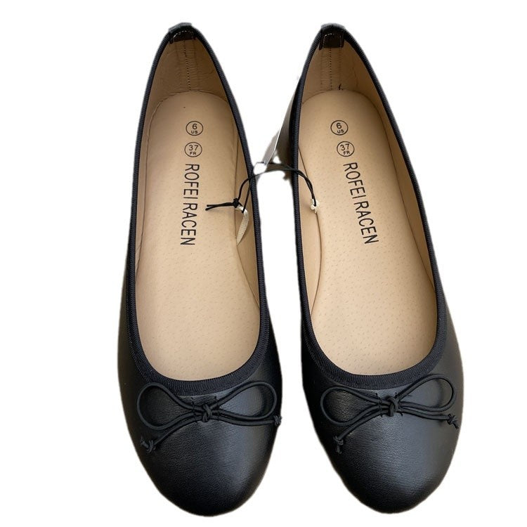 Womens Flat Shoes With A Single Bow